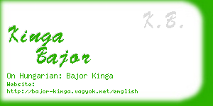 kinga bajor business card